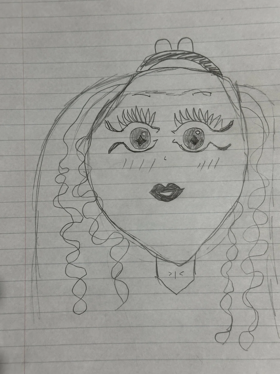 Curly Girl pencil portrait