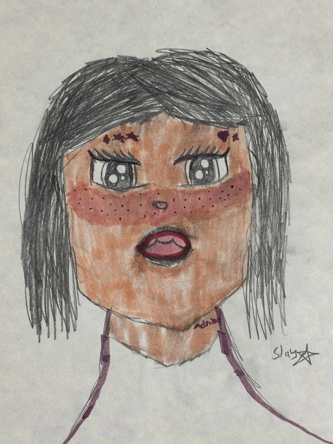 Freckled Star hand-drawn portrait